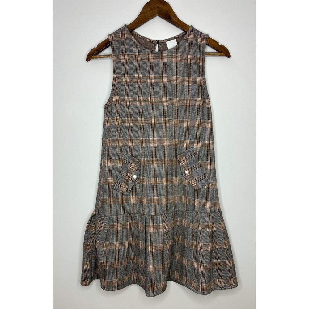 NWT Zara Kids Plaid Drop Waist Sleeveless Dress Girls 13 / 14 School Preppy - Picture 14 of 14
